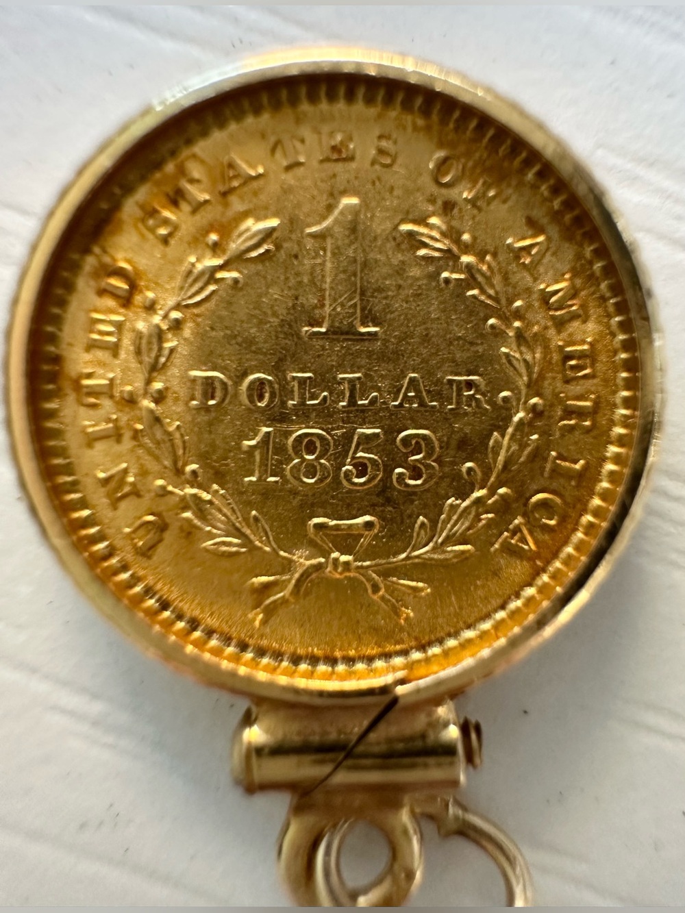 1853 One Dollar Gold Liberty Head Coin